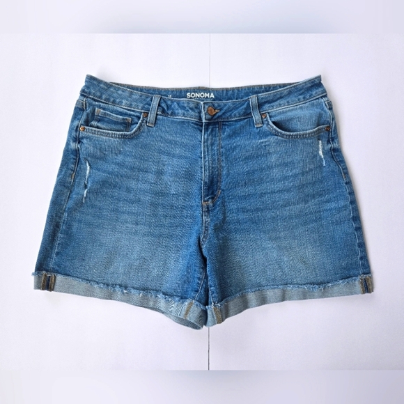 Sonoma Blue Jean Shorts with Cuffed Hem -Size 18 - Picture 1 of 8